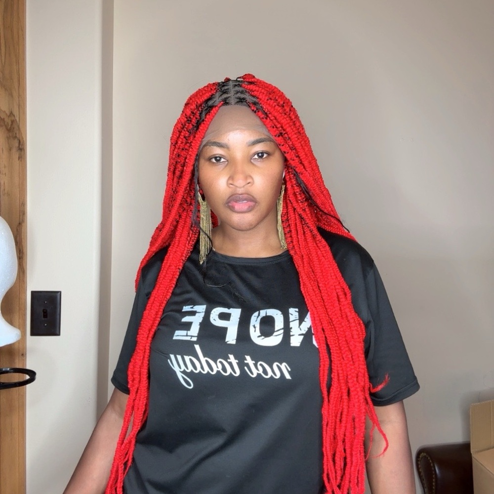 Handmade braided wig 36 inches synthetic